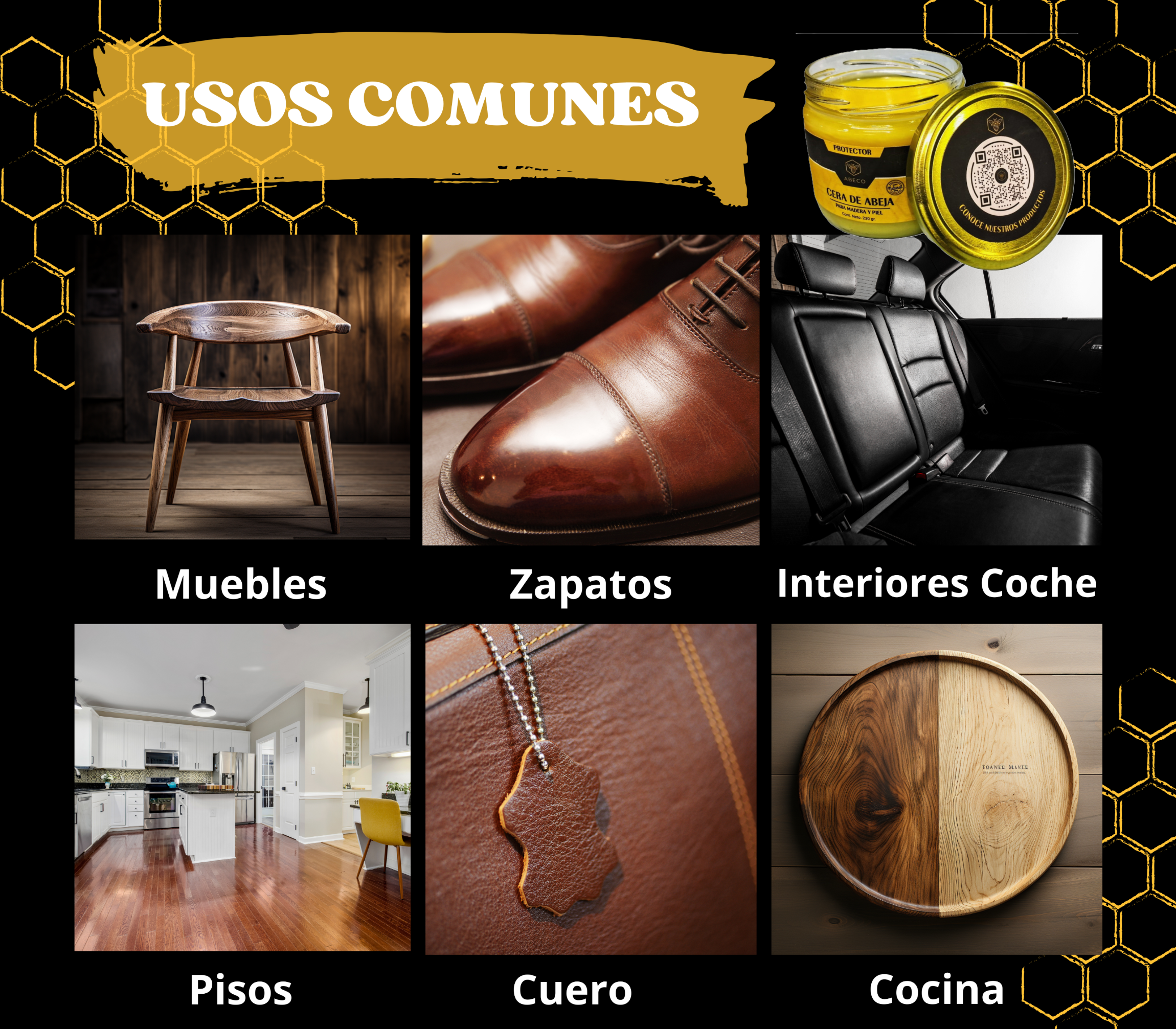 CERA DE ABEJA PREMIUM - MADERA Y CUERO