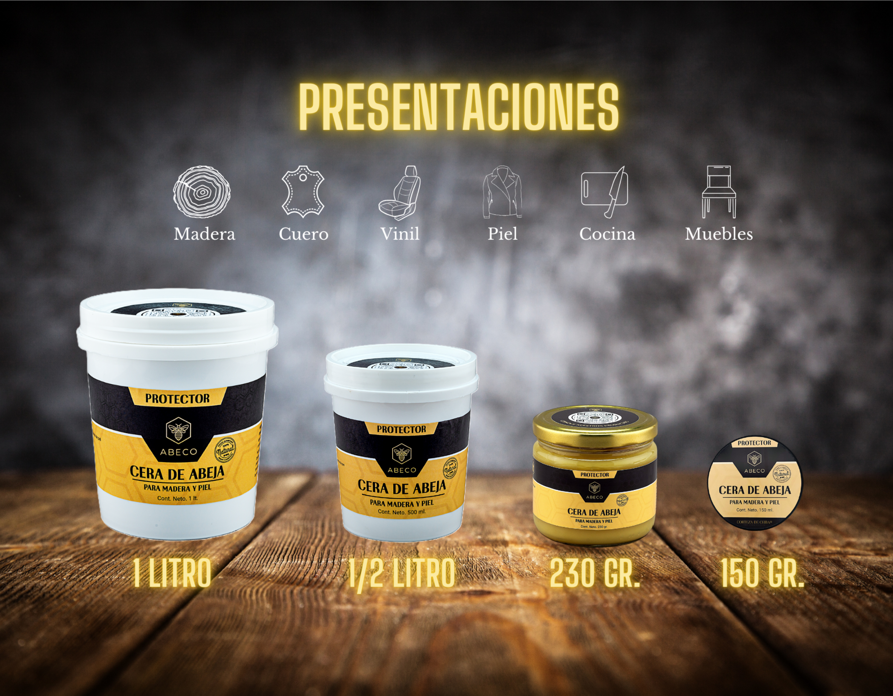 CERA DE ABEJA PREMIUM - MADERA Y CUERO